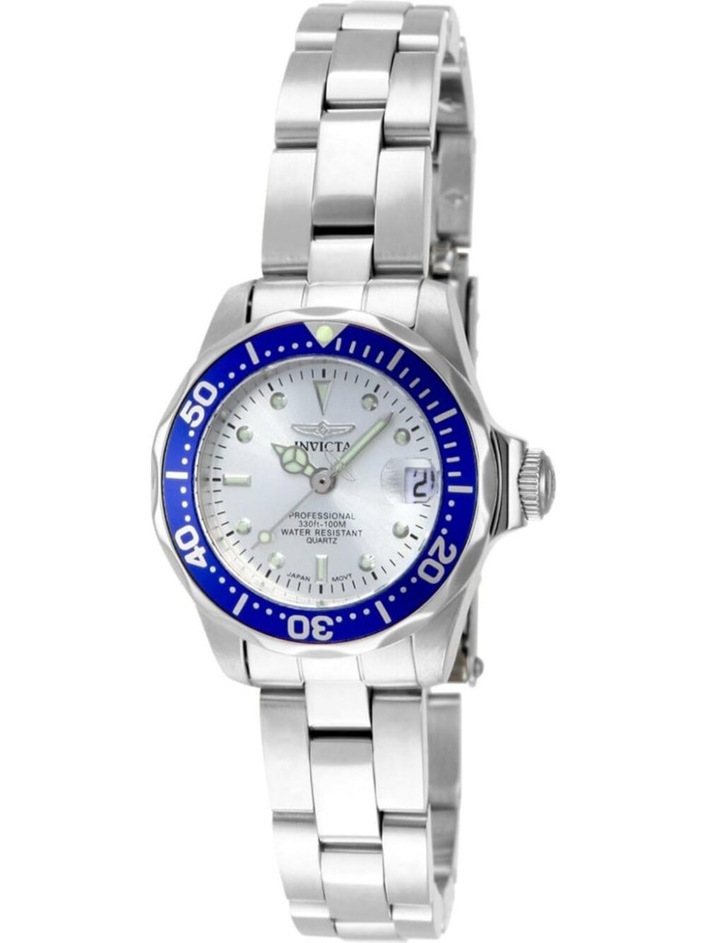Stylish Women's Silver Dial Stainless Steel Pro Diver Watch - Water Resistant